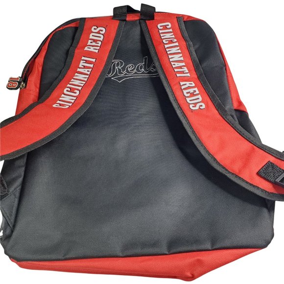 MLB Cincinnati Reds Heads Backpack 17.5 inch Tall in Red & Black Zippered Bag - Picture 3 of 9